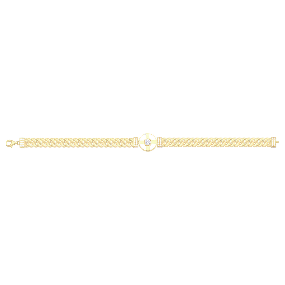 Solid gold curb bracelet, 9.00 g — shown square on a plain background.