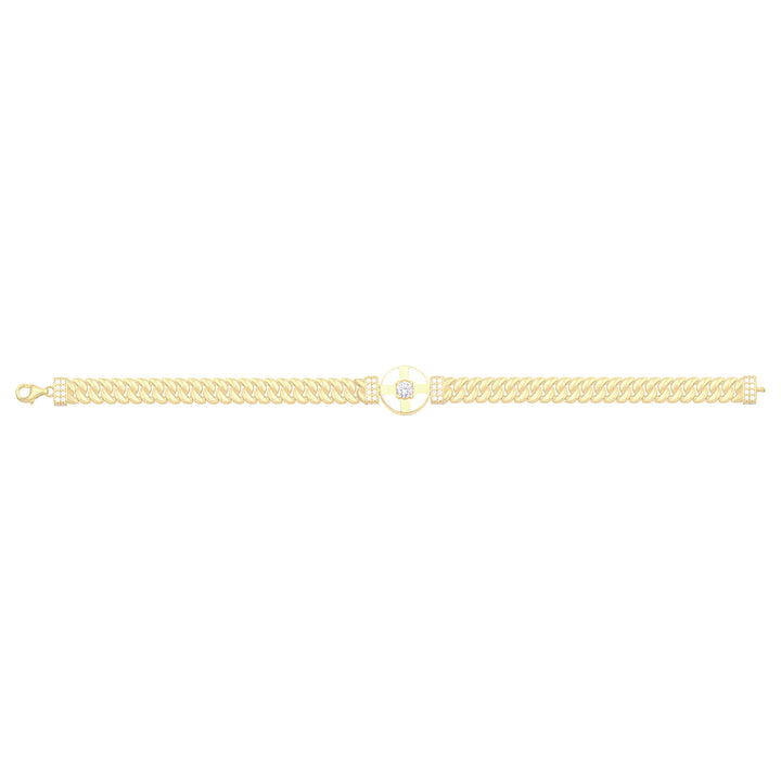 Solid gold curb bracelet, 9.00 g — shown square on a plain background.