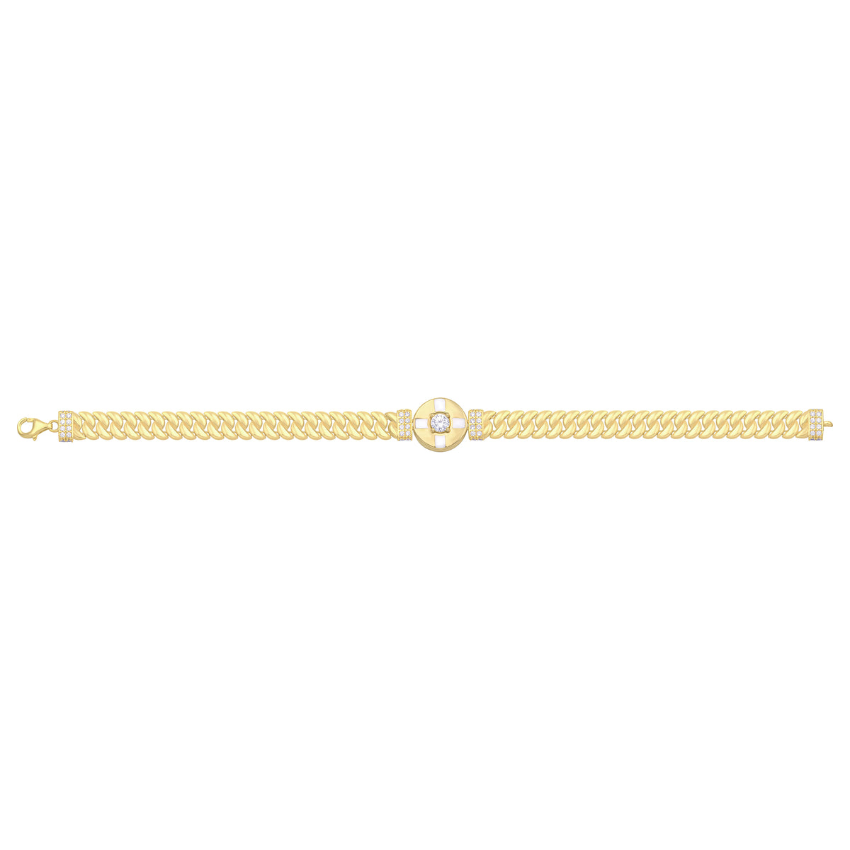 Solid gold curb bracelet, 9.00 g — shown square on a plain background.