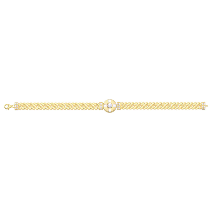 Solid gold curb bracelet, 9.00 g — shown square on a plain background.
