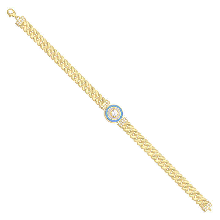 Solid gold curb bracelet, 8.30 g — shown at an angle across the frame.