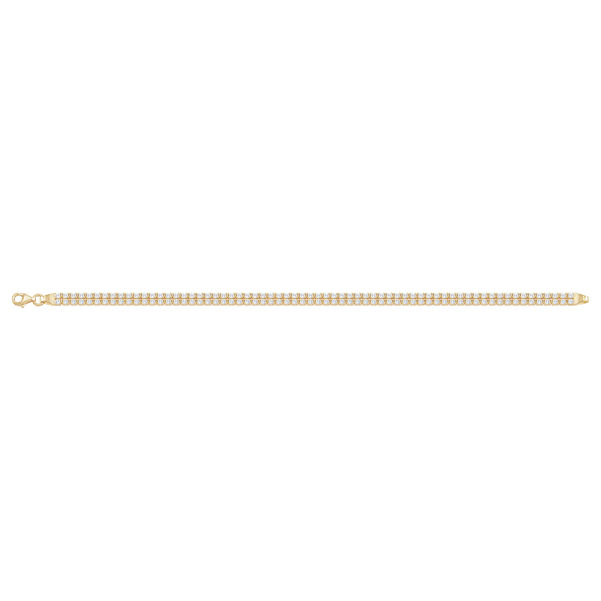 Solid gold tennis bracelet, 10.15 g — shown square on a plain background.
