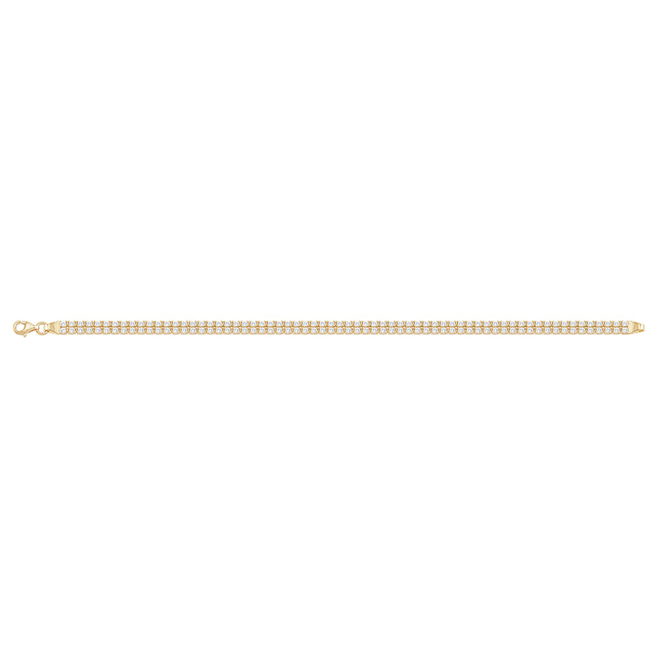Solid gold tennis bracelet, 10.15 g — shown square on a plain background.