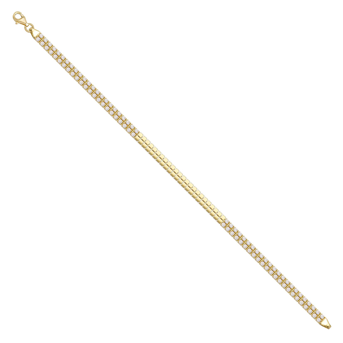 Solid gold bar link bracelet, 9.05 g — shown at an angle across the frame.