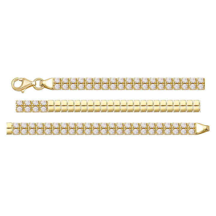 Solid gold bar link bracelet, 9.05 g — shown in three rows across the frame.