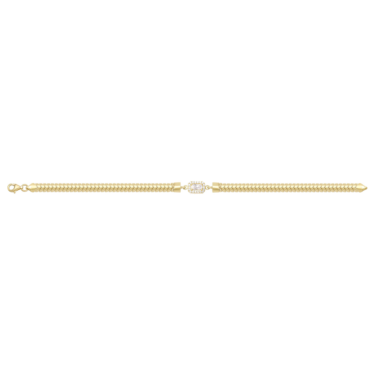 Solid gold fancy link bracelet, 9.70 g — shown square on a plain background.