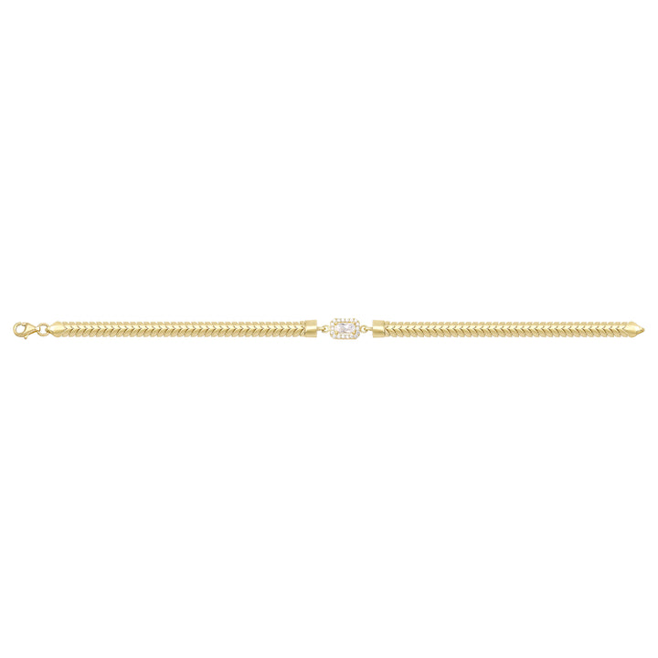 Solid gold fancy link bracelet, 9.70 g — shown square on a plain background.