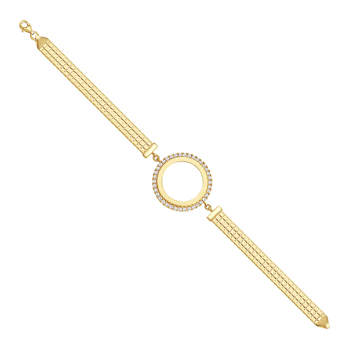 Solid gold bar link bracelet, 8.00 g — shown at an angle across the frame.