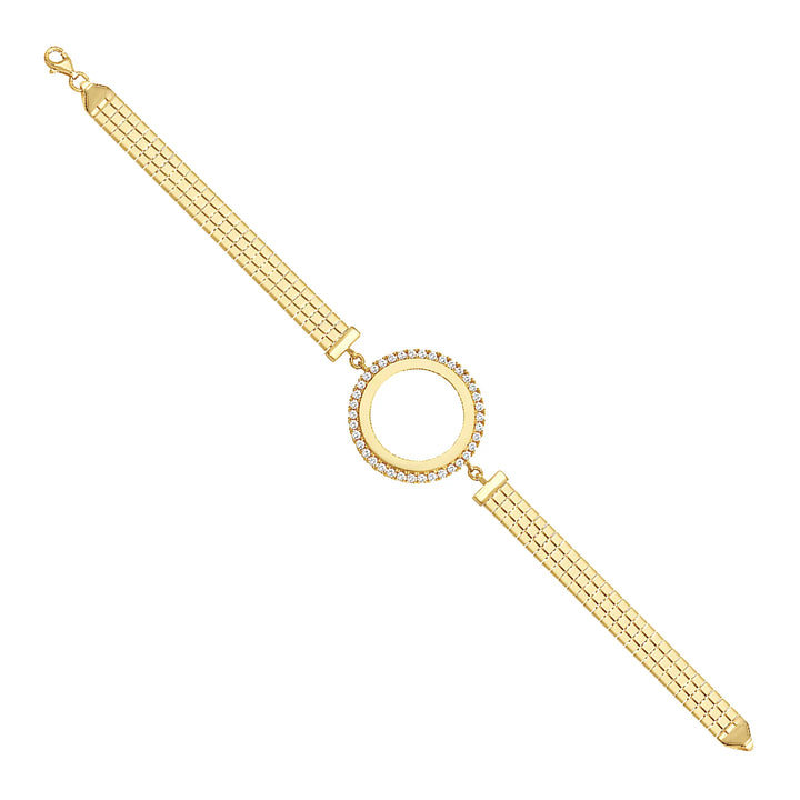 Solid gold bar link bracelet, 8.00 g — shown at an angle across the frame.