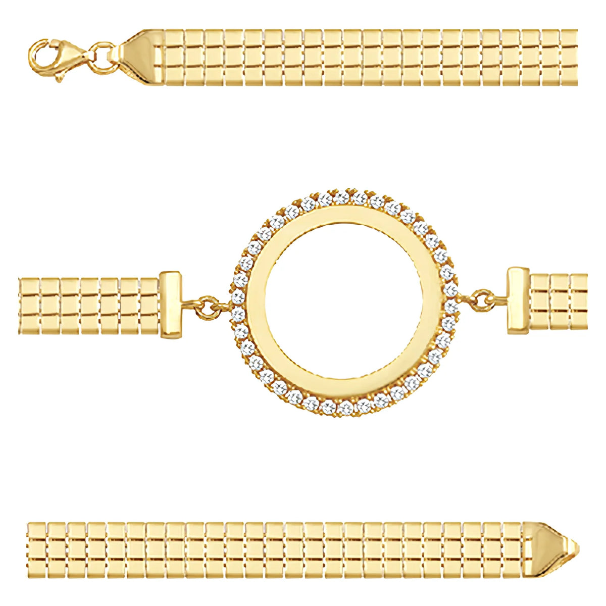 Solid gold bar link bracelet, 8.00 g — shown in three rows across the frame.