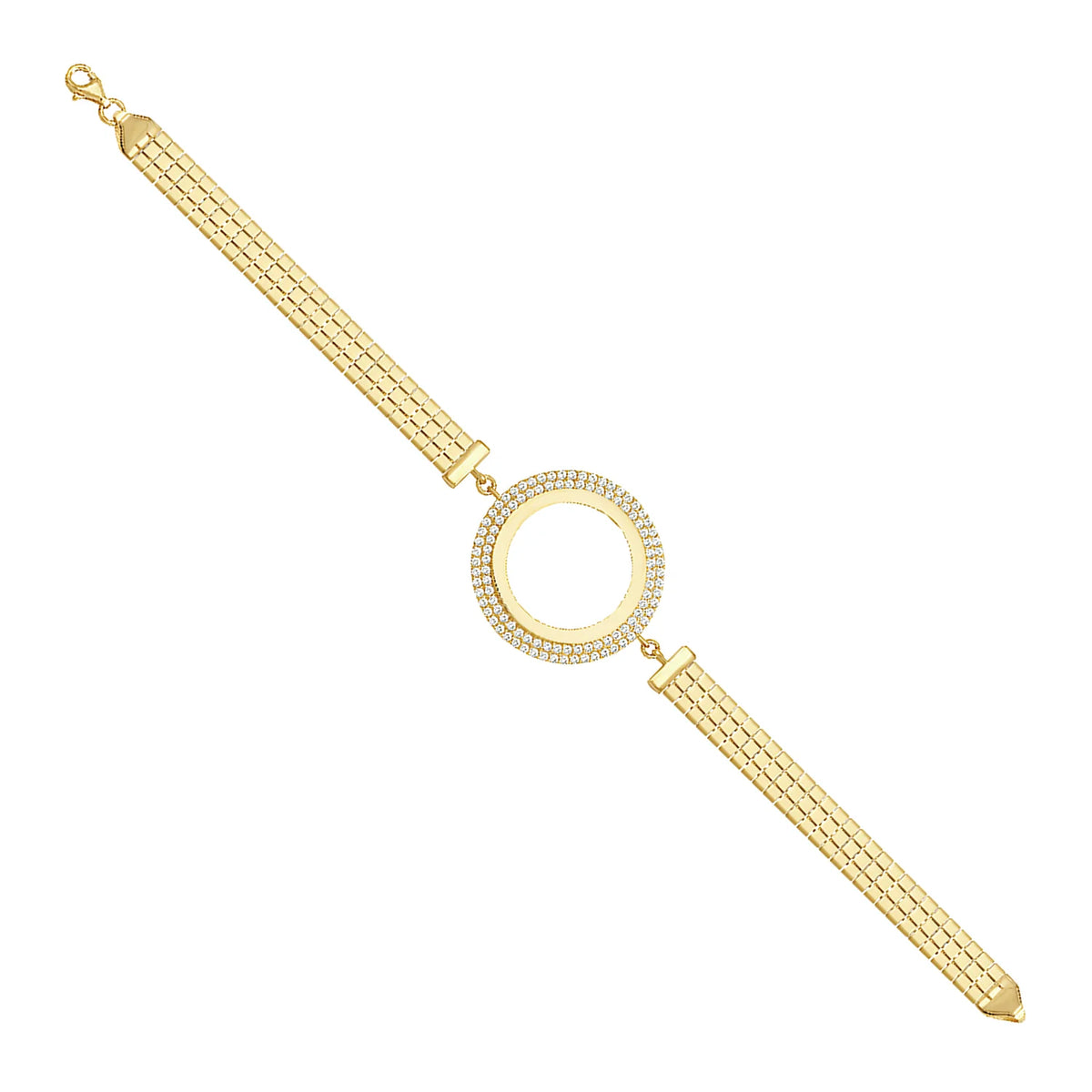 Solid gold bar link bracelet, 7.85 g — shown at an angle across the frame.