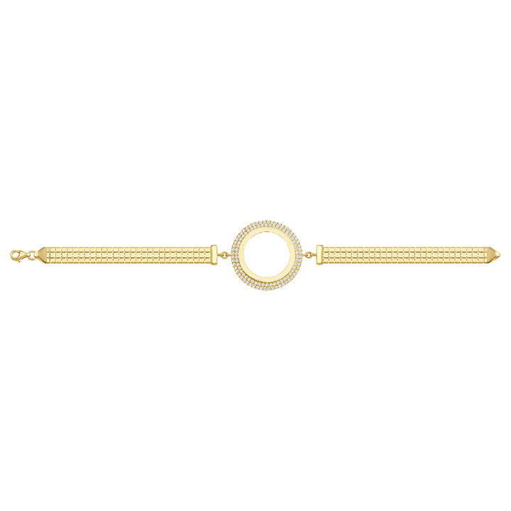 Solid gold bar link bracelet, 7.85 g — shown square on a plain background.