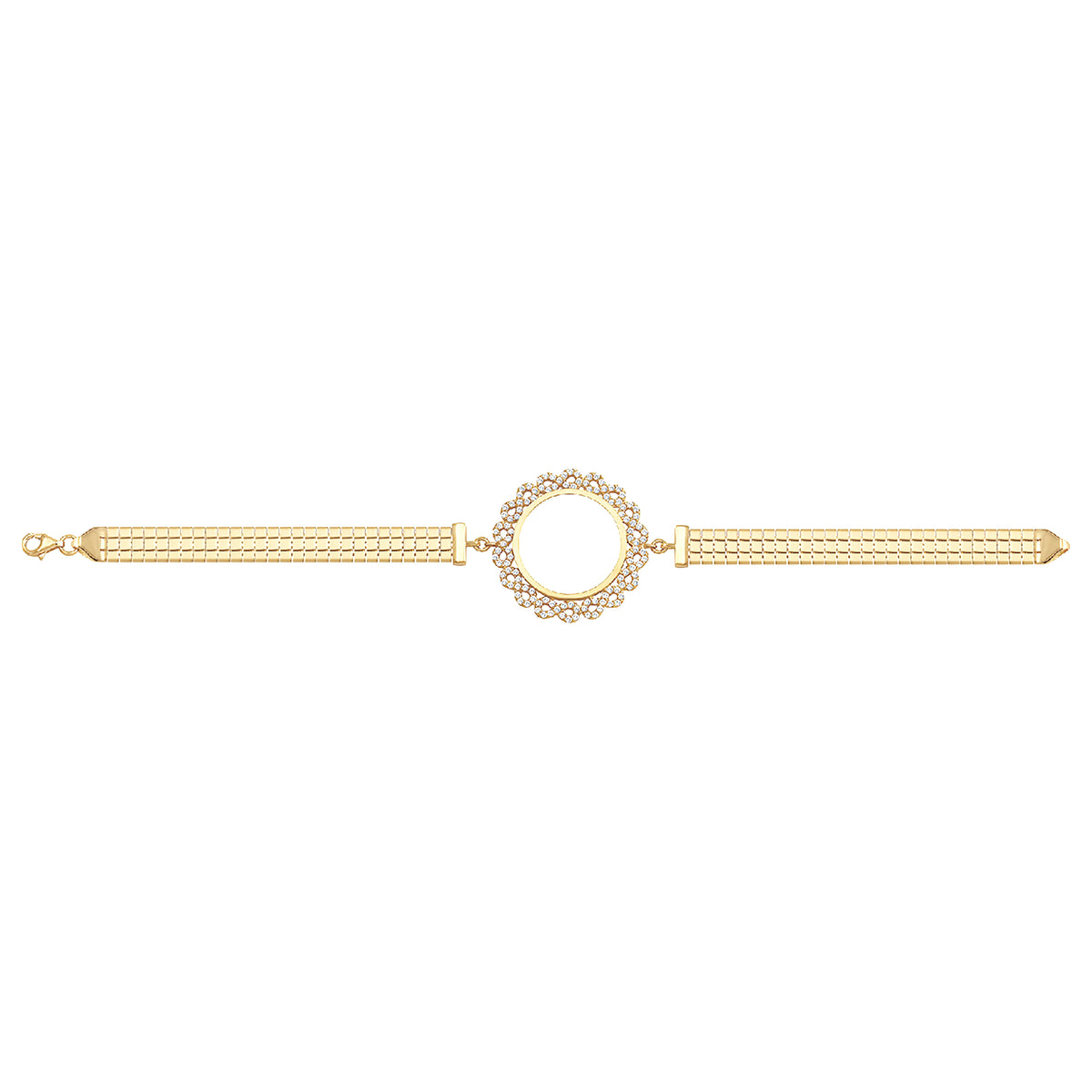 Solid gold bar link bracelet, 8.95 g — shown square on a plain background.