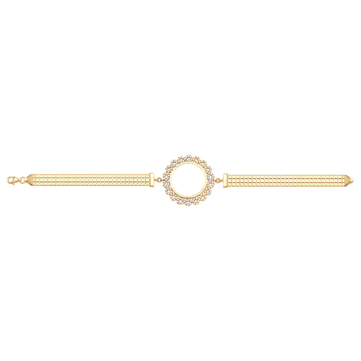 Solid gold bar link bracelet, 8.95 g — shown square on a plain background.