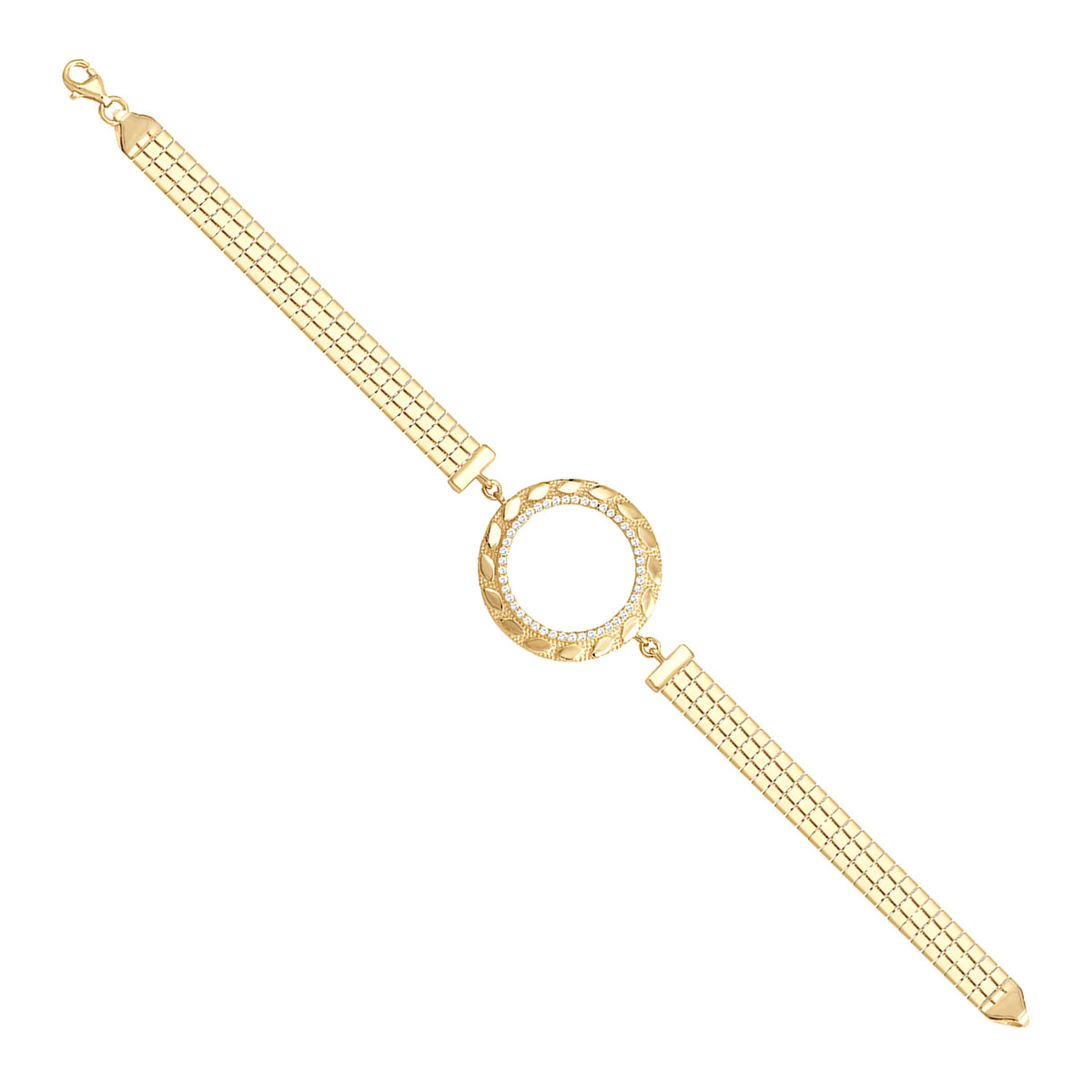 Solid gold bar link bracelet, 7.55 g — shown at an angle across the frame.