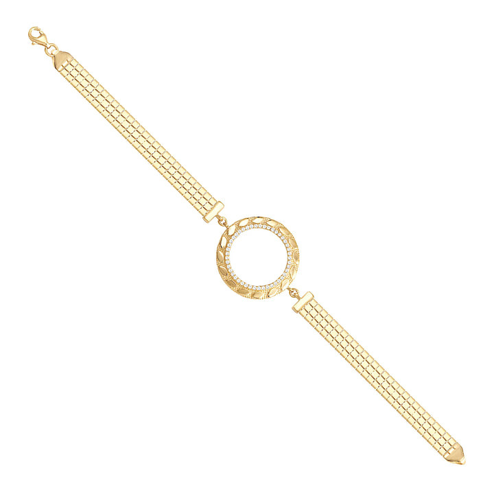 Solid gold bar link bracelet, 7.55 g — shown at an angle across the frame.