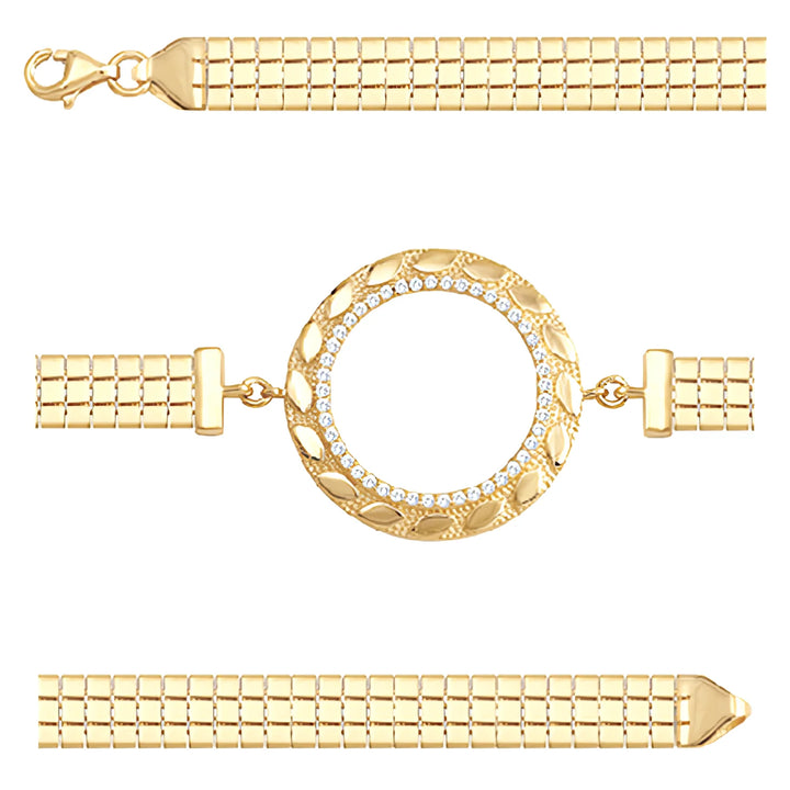 Solid gold bar link bracelet, 7.55 g — shown in three rows across the frame.