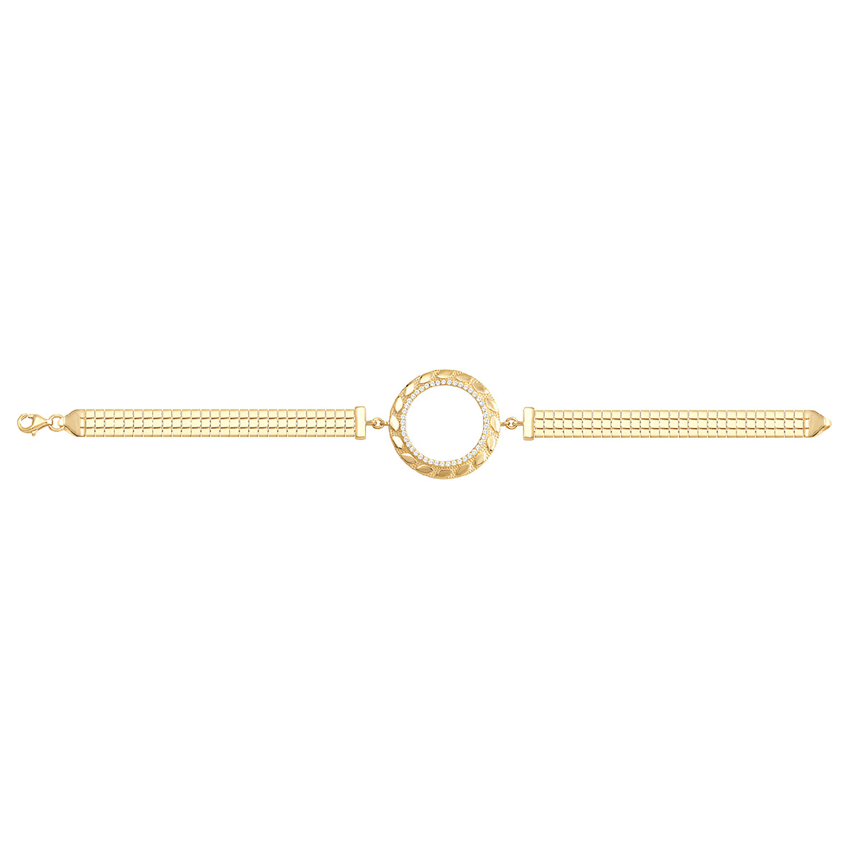 Solid gold bar link bracelet, 7.55 g — shown square on a plain background.