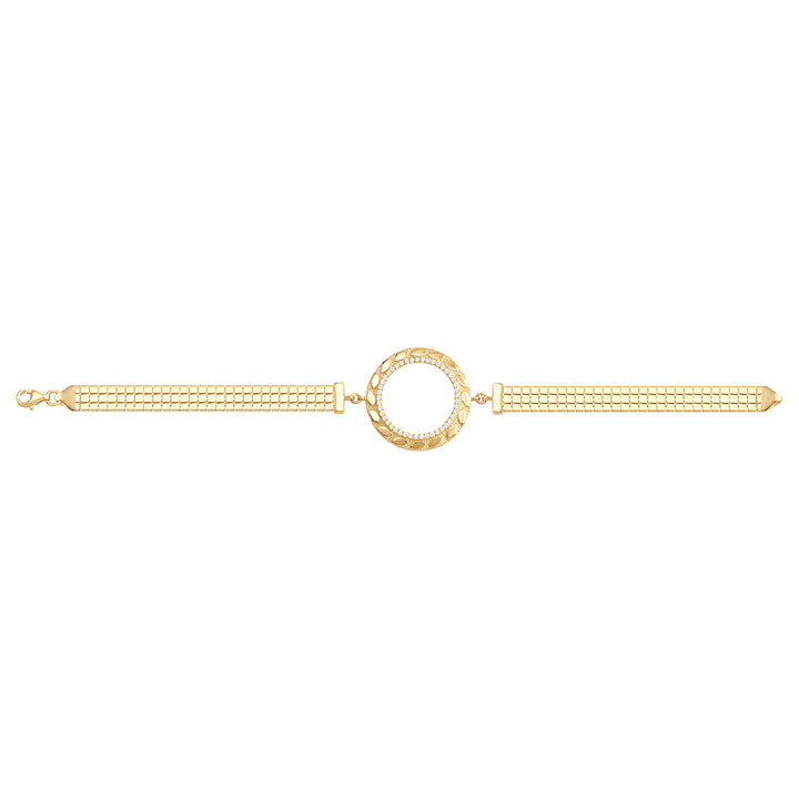 Solid gold bar link bracelet, 7.55 g — shown square on a plain background.
