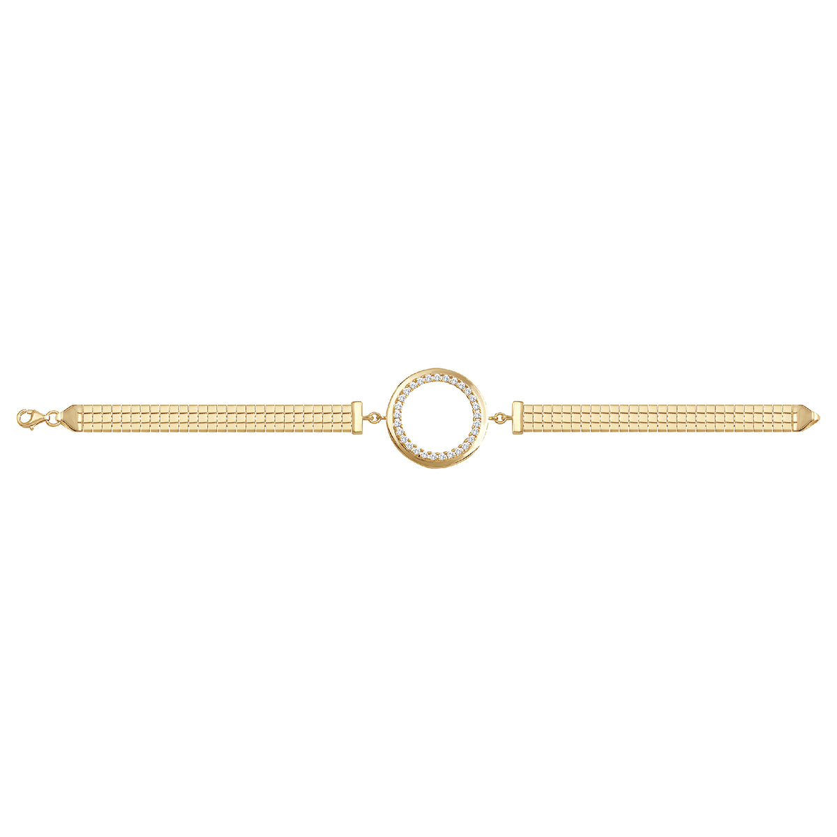 Solid gold bar link bracelet, 7.35 g — shown square on a plain background.