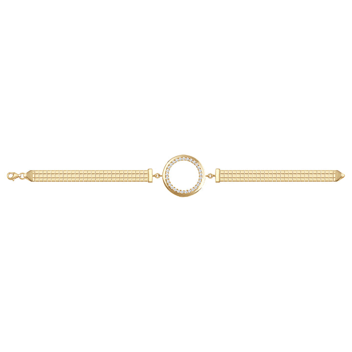 Solid gold bar link bracelet, 7.35 g — shown square on a plain background.