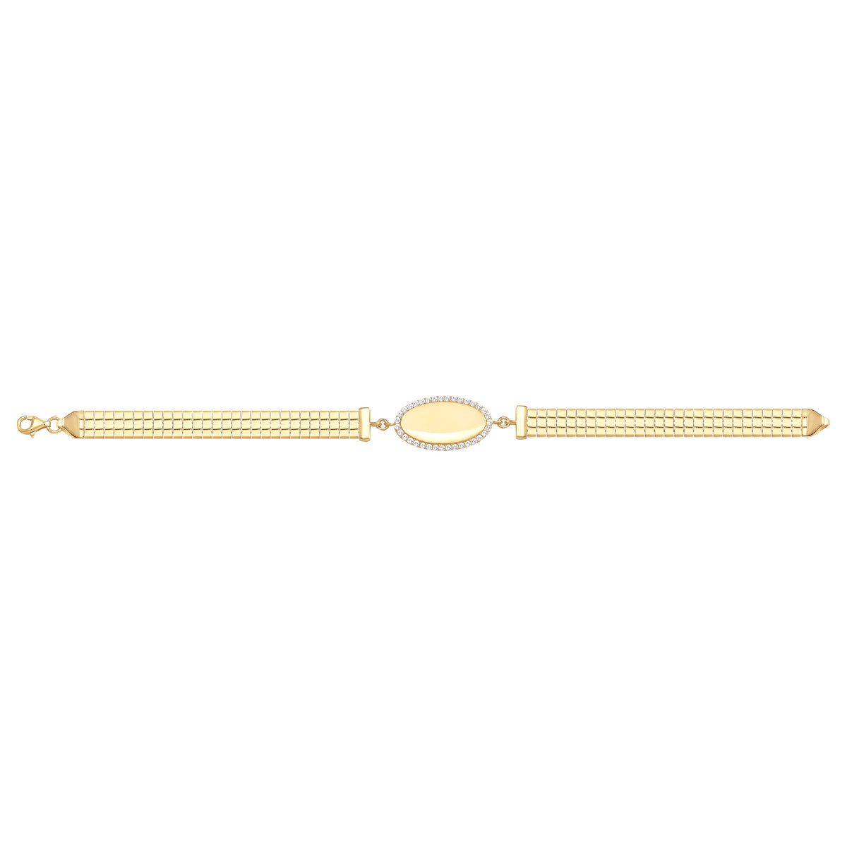 Solid gold bar link bracelet, 6.65 g — shown square on a plain background.