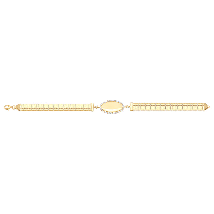Solid gold bar link bracelet, 6.65 g — shown square on a plain background.