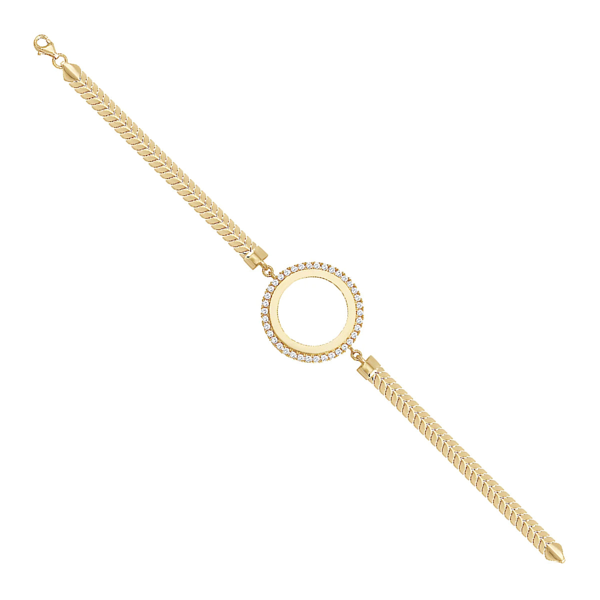 Solid gold bar link bracelet, 7.95 g — shown at an angle across the frame.