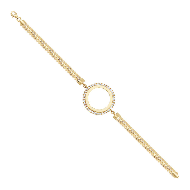 Solid gold bar link bracelet, 7.95 g — shown at an angle across the frame.