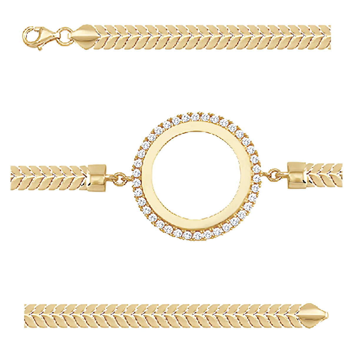 Solid gold bar link bracelet, 7.95 g — shown in three rows across the frame.
