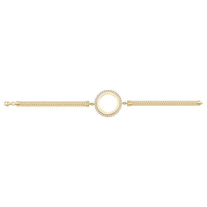 Solid gold bar link bracelet, 7.95 g — shown square on a plain background.