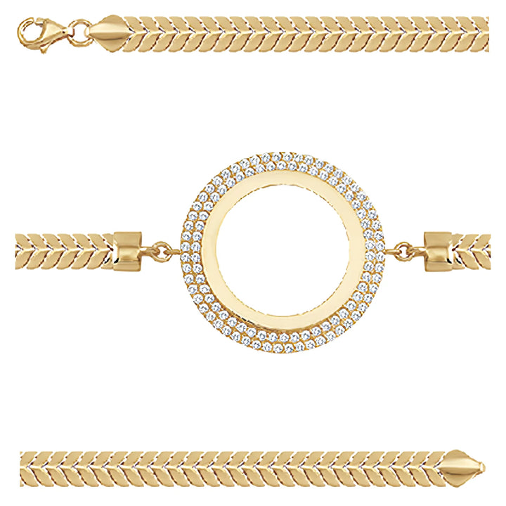 Solid gold bar link bracelet, 7.55 g — shown in three rows across the frame.