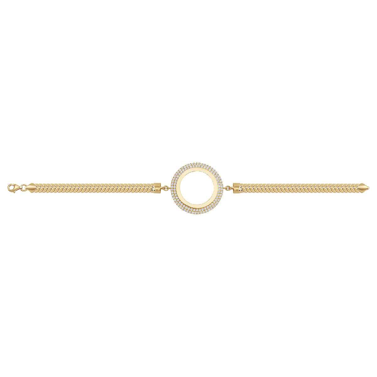 Solid gold bar link bracelet, 7.55 g — shown square on a plain background.