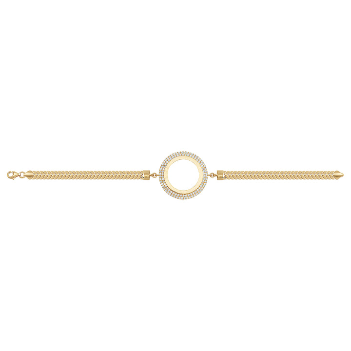 Solid gold bar link bracelet, 7.55 g — shown square on a plain background.