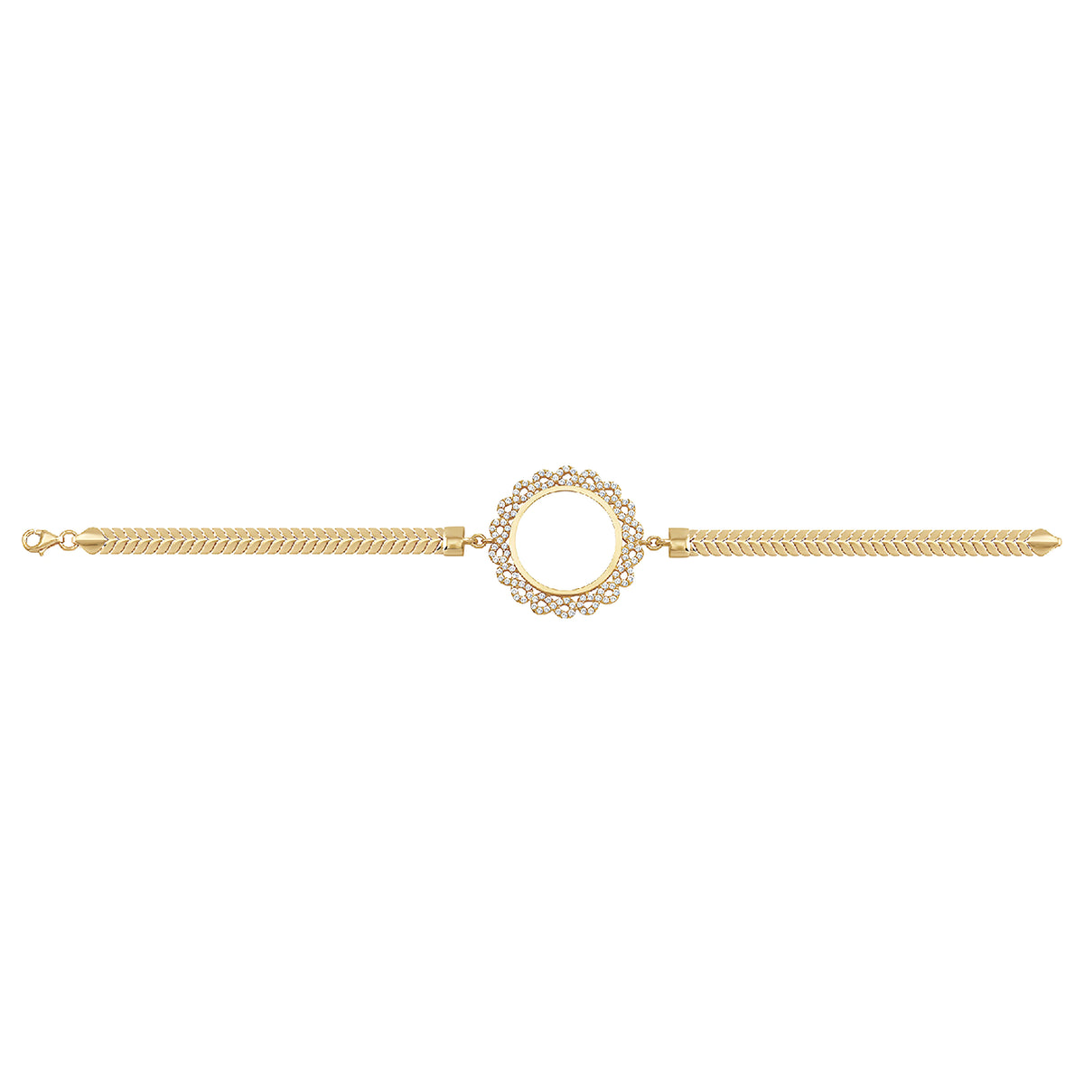 Solid gold bar link bracelet, 8.65 g — shown square on a plain background.
