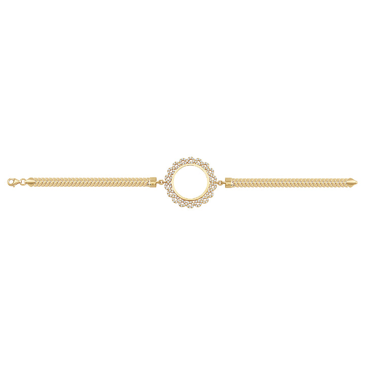 Solid gold bar link bracelet, 8.65 g — shown square on a plain background.