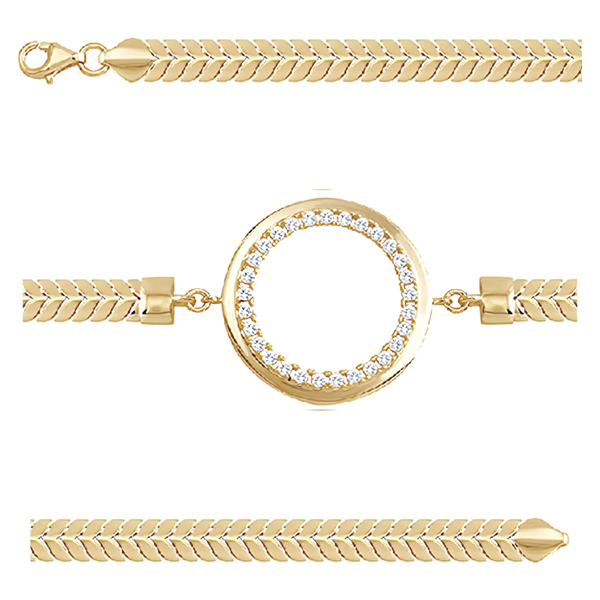 Solid gold bar link bracelet, 6.95 g — shown in three rows across the frame.