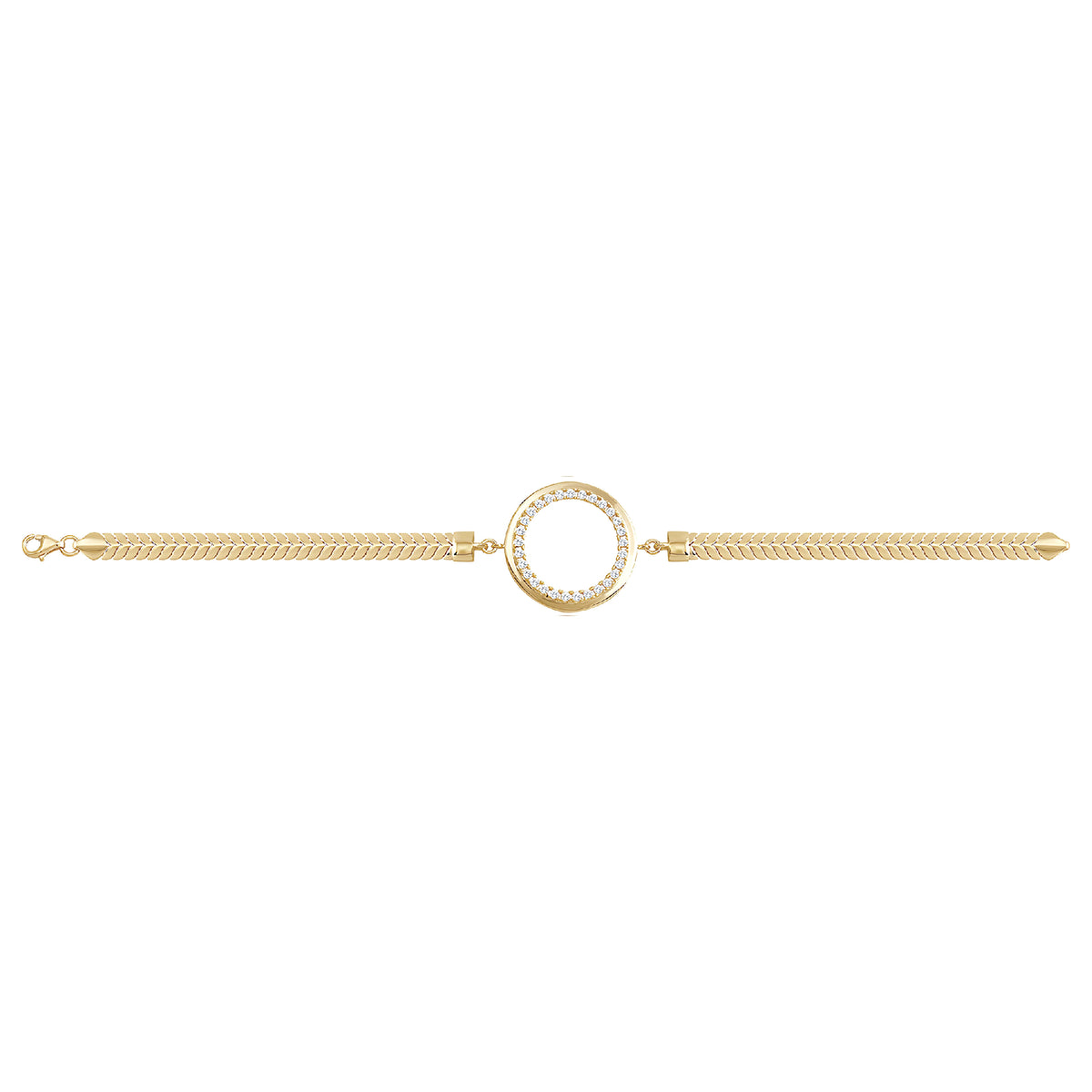 Solid gold bar link bracelet, 6.95 g — shown square on a plain background.