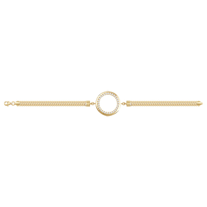 Solid gold bar link bracelet, 6.95 g — shown square on a plain background.
