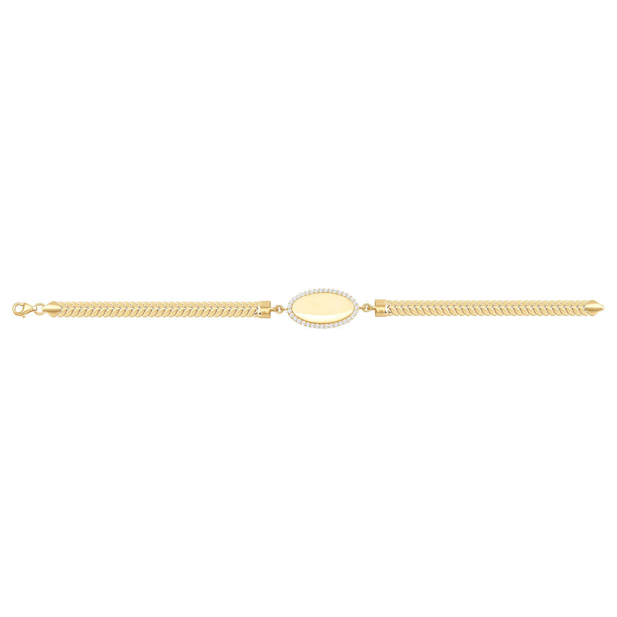 Solid gold fancy link bracelet, 5.50 g — shown square on a plain background.