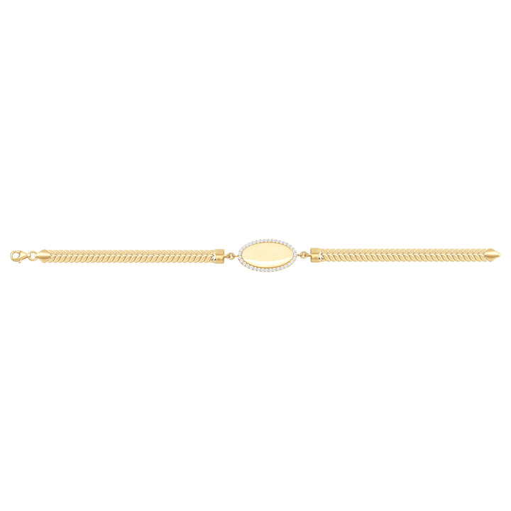 Solid gold fancy link bracelet, 5.50 g — shown square on a plain background.