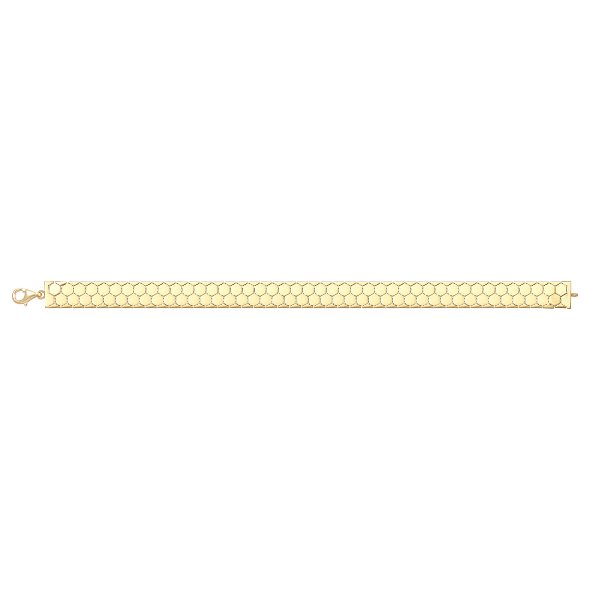 Solid gold honeycomb bracelet, 13.75 g — shown square on a plain background.