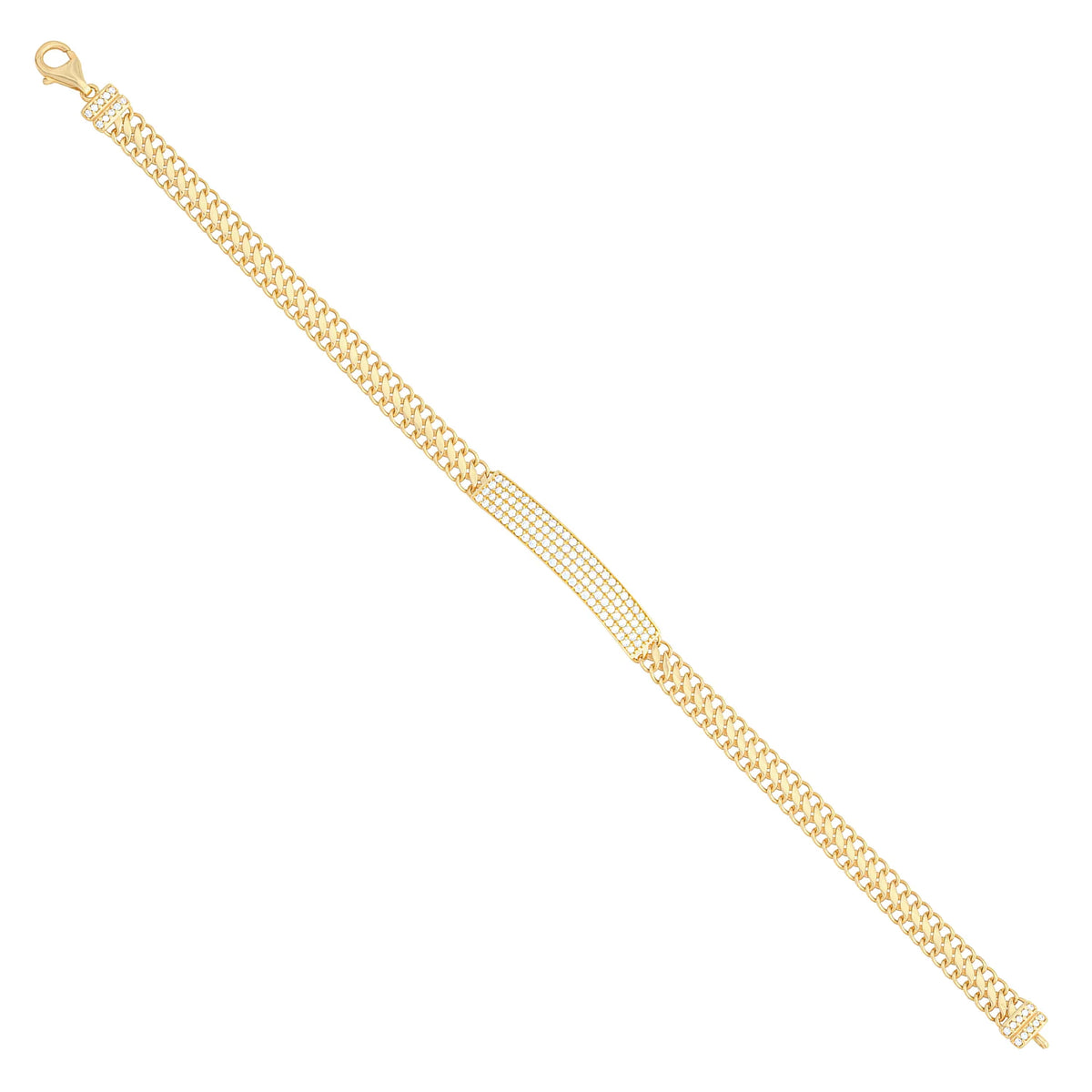 Solid gold tennis bracelet, 4.80 g — shown at an angle across the frame.