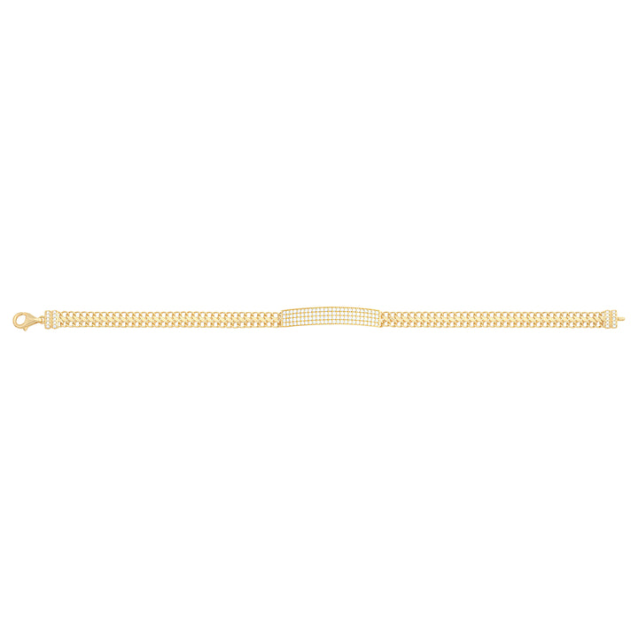 Solid gold tennis bracelet, 4.80 g — shown square on a plain background.