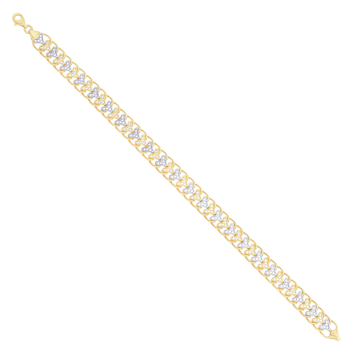 Solid gold curb bracelet, 10.70 g — shown at an angle across the frame.
