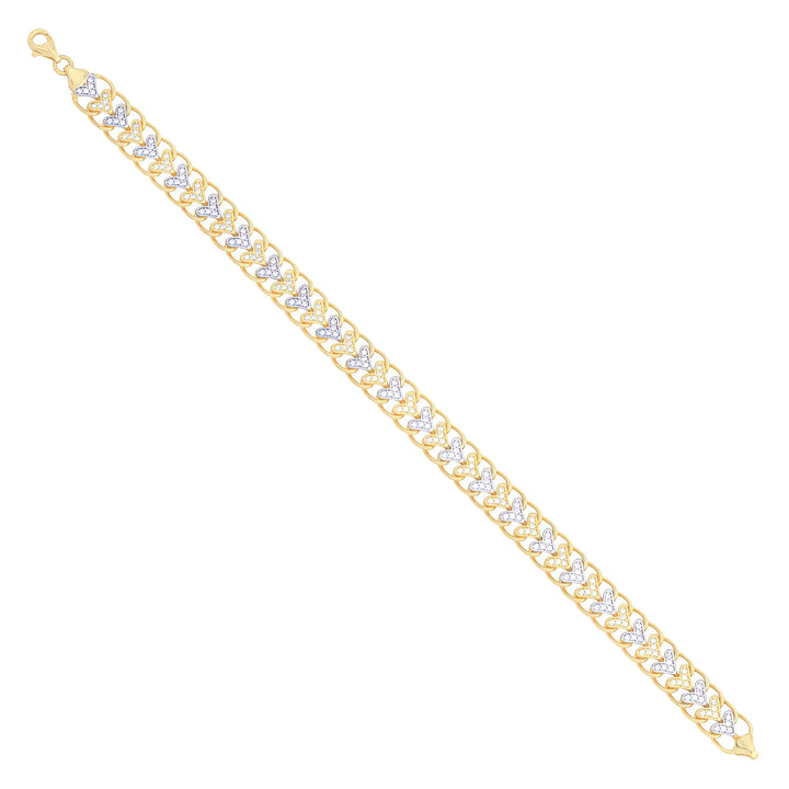 Solid gold curb bracelet, 10.70 g — shown at an angle across the frame.