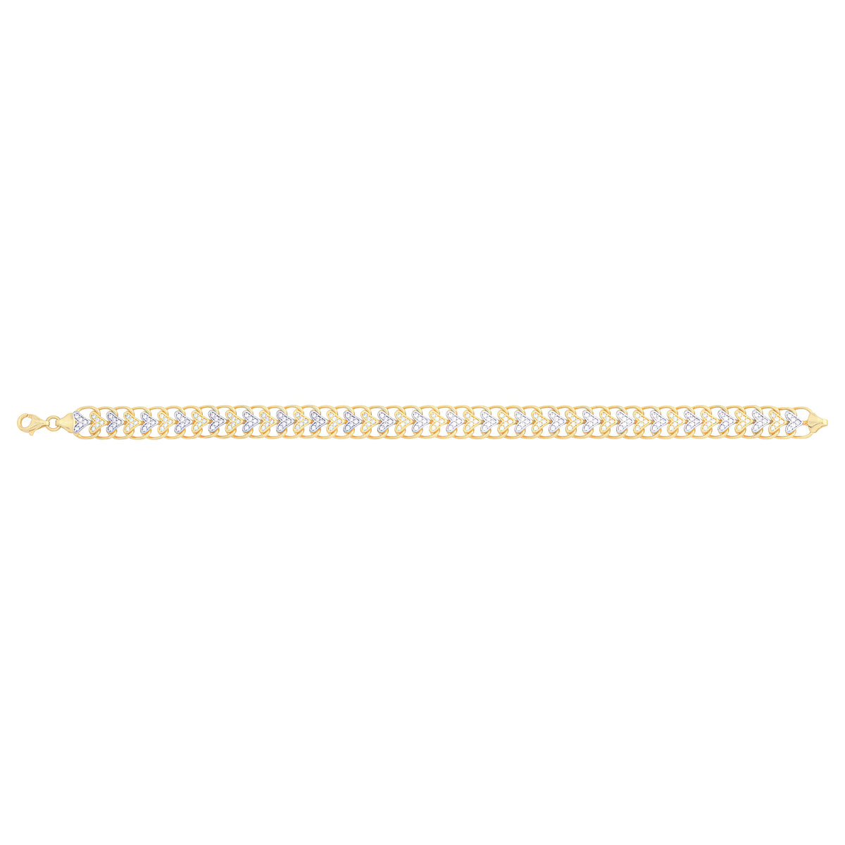Solid gold curb bracelet, 10.70 g — shown square on a plain background.