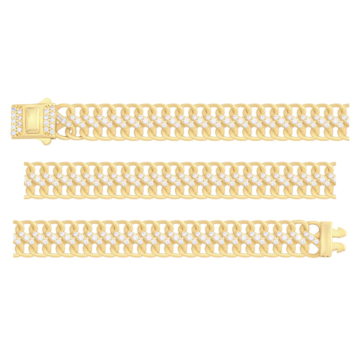 Solid gold braided bracelet, 12.10 g — shown in three rows across the frame.