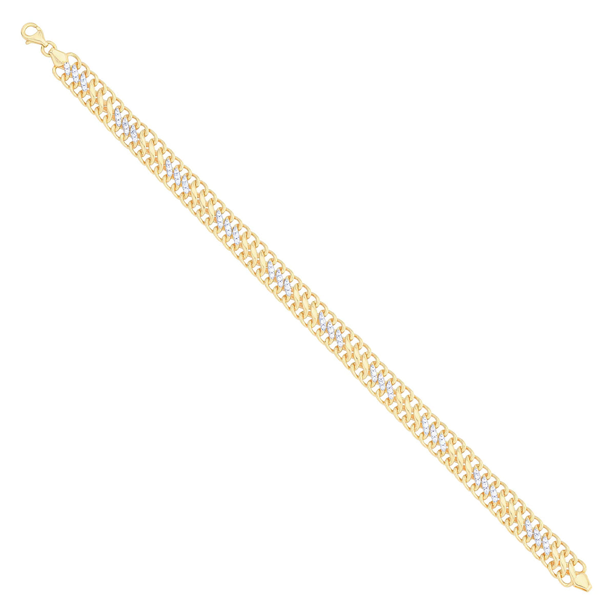Solid gold curb bracelet, 9.50 g — shown at an angle across the frame.