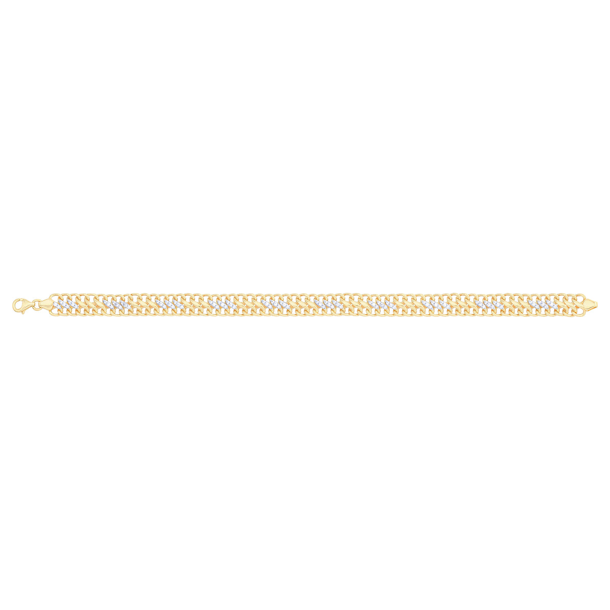 Solid gold curb bracelet, 9.50 g — shown square on a plain background.
